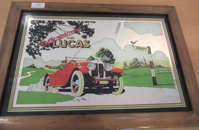 Lot 111 - A Glass Panel Depicting a 1920/30s Bentley...