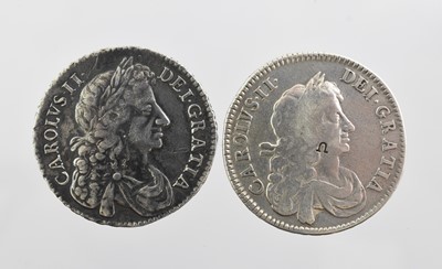 Lot 177 - 2 x Charles II, Halfcrowns comprising: (1)...