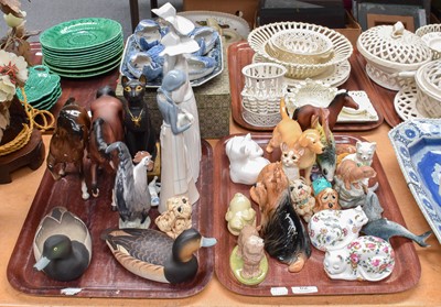 Lot 62 - A Group of Pottery and Porcelain Model Animals,...