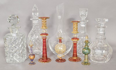 Lot 86 - A Quantity of Glass Decanters, Scent Bottles...