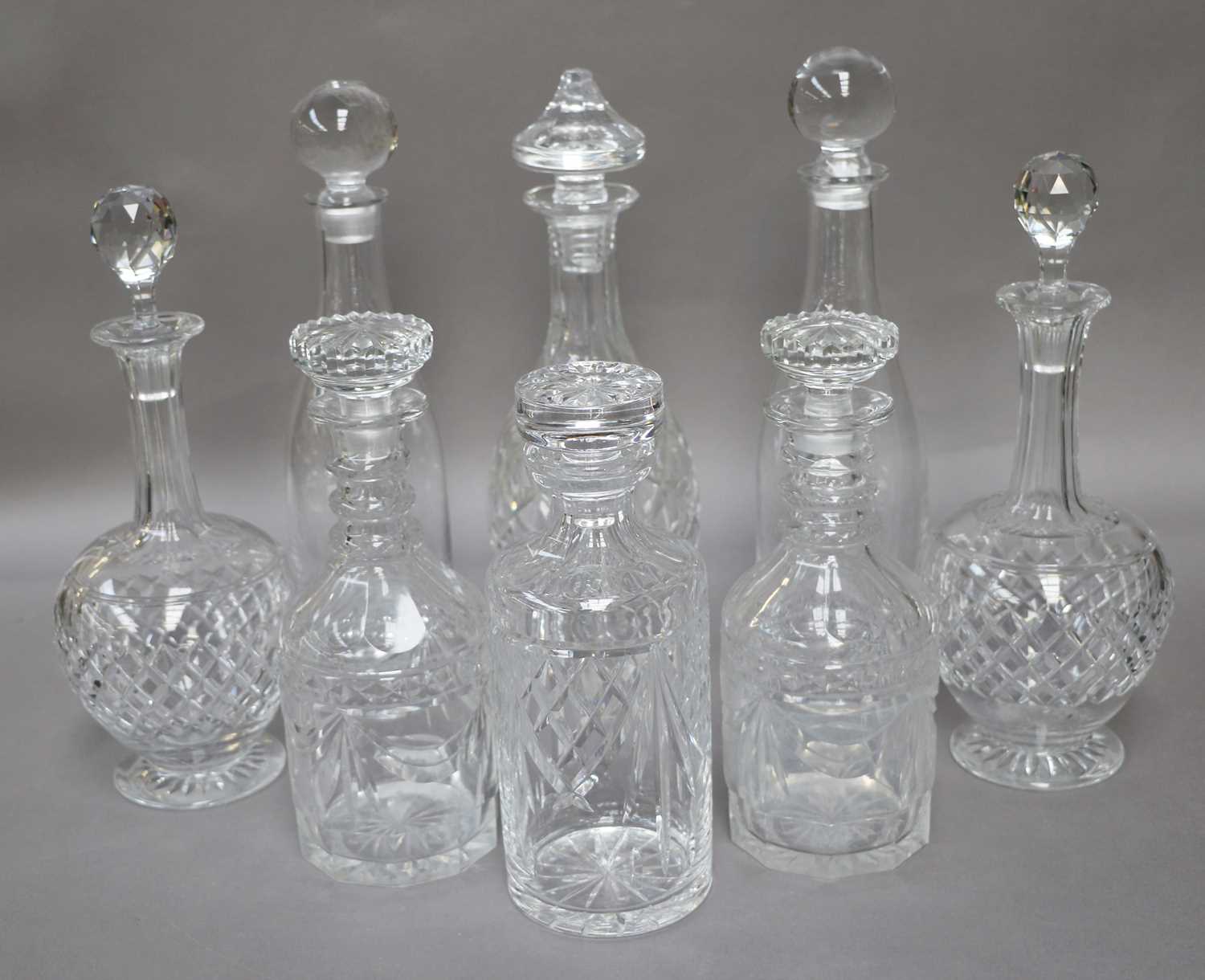Lot 65 - Glass Decanters, including two Waterford...