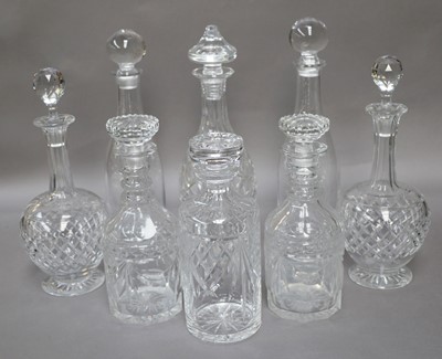 Lot 65 - Glass Decanters, including two Waterford...