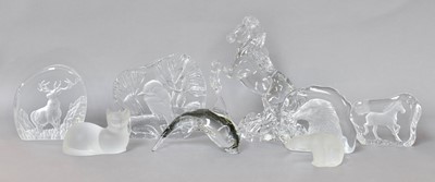 Lot 77 - A Quantity of Moulded Glass Animal Models,...