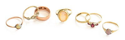 Lot 222 - Seven Rings, comprising of two 9 carat gold...