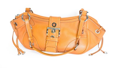 Lot 5068 - Prada Orange Pebbled Leather Shoulder Bag,...