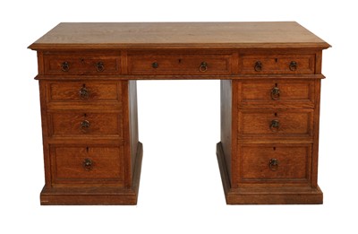 Lot 644 - A Victorian Oak Desk stamped Gillows, late...