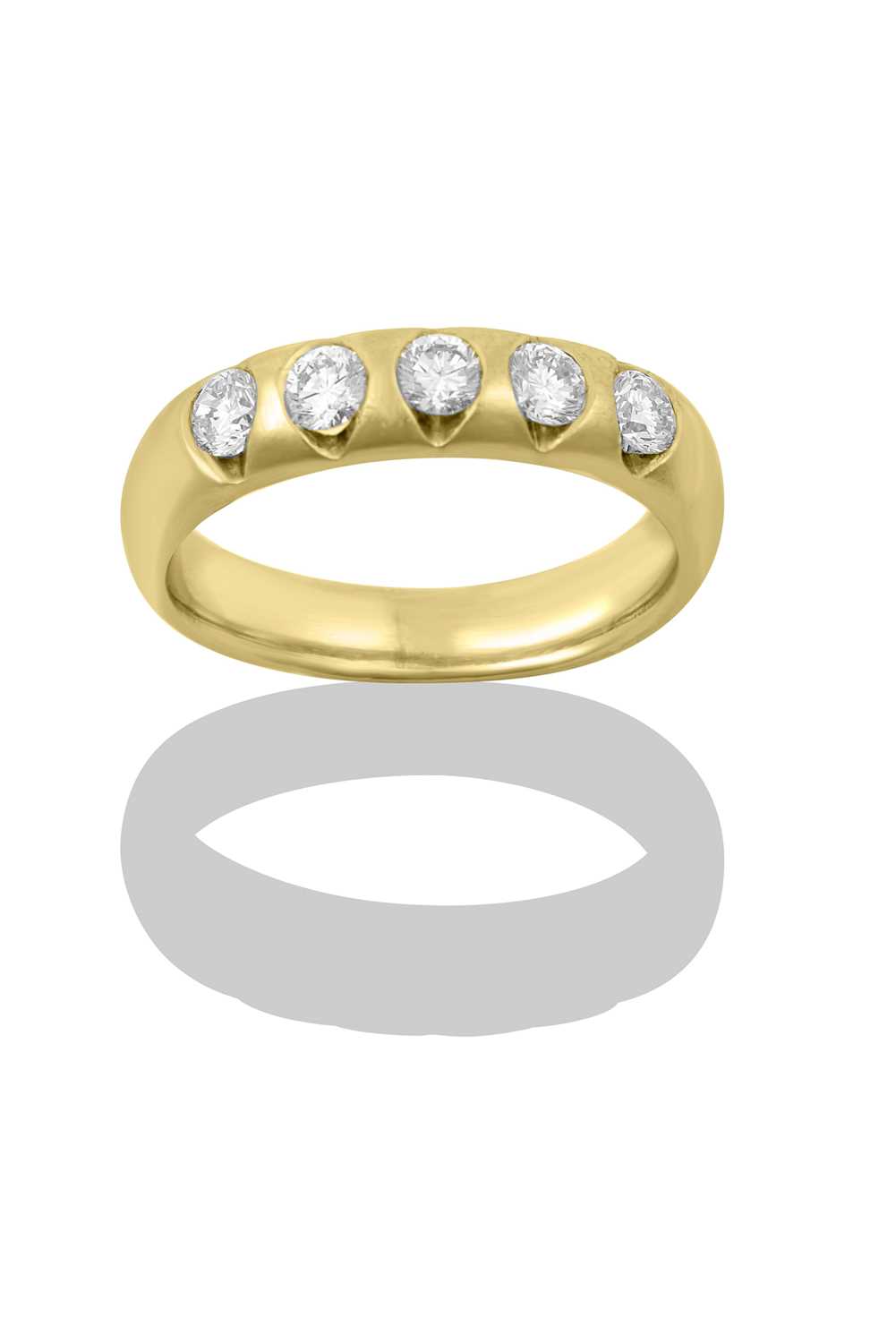 Lot 2341 - A Diamond Five Stone Ring the round brilliant...