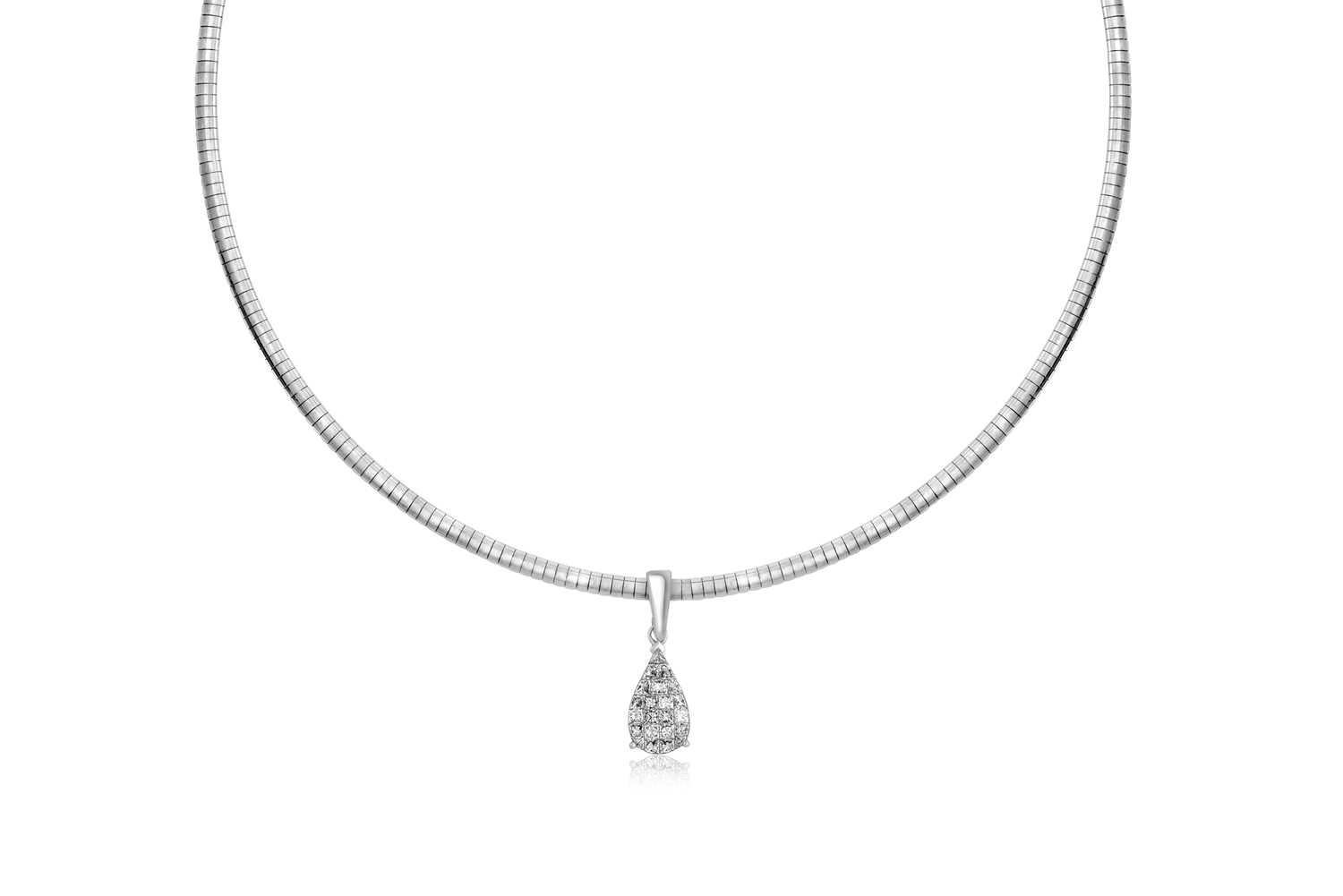 Lot 2259 - A Diamond Cluster Pendant on Chain the pear...