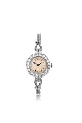 Lot 2359 - A Lady's Platinum Diamond Set Wristwatch,...