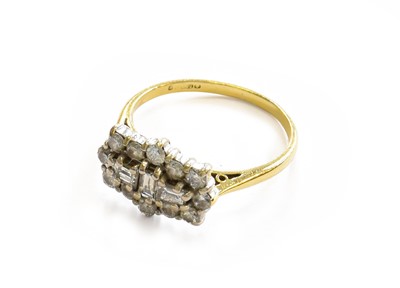 Lot 204 - An 18 Carat Gold Diamond Cluster Ring, a trio...