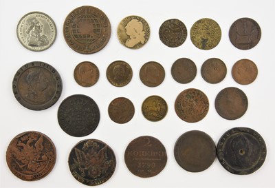 Lot 438 - 23 x British and Foreign AE Coins, Tokens and...