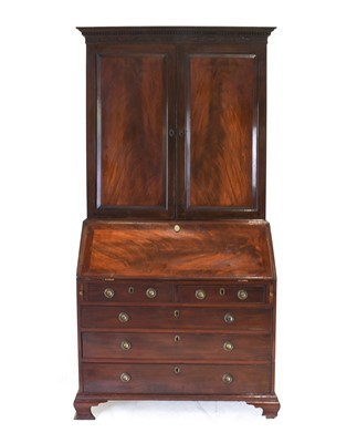 Lot 496 - A George III Mahogany Bureau Bookcase, circa...