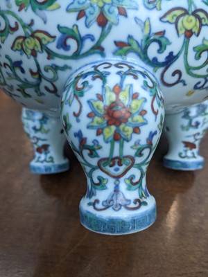 Lot 309 - A Chinese Doucai Porcelain Censer, Qianlong...