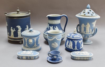 Lot 71 - Blue Jasperware, 19th century and later