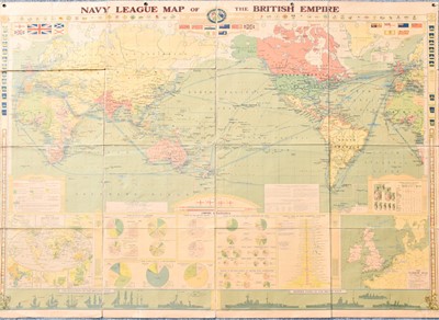 Lot 2141 - British Empire. Navy League Map of the British...