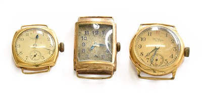 Lot 245 - Two 18 Carat Gold Waltham Wristwatches, and...