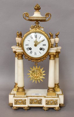 Lot 93 - An Alabaster and Gilt Metal Striking Portico...