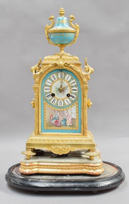 Lot 96 - A Painted French Porcelain and Gilt Metal...