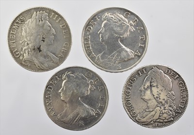 Lot 185 - 4 x Halfcrowns, comprising: William III 1696...