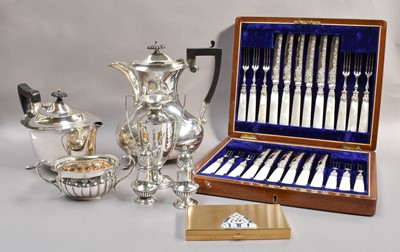 Lot 94 - Silver and Plate Including, two Silver Twin...
