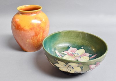 Lot 148 - Two Pieces of Moorcroft Pottery, An orange...