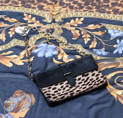 Lot 2233 - Large Salvatore Ferragamo leopard print silk...