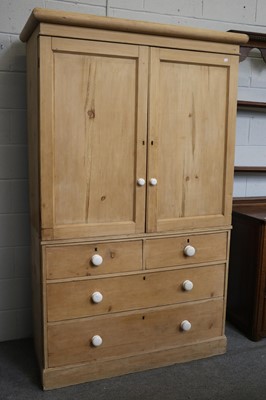 Lot 1114 - A Victorian Pine Press Cupboard, 126cm by 55cm...