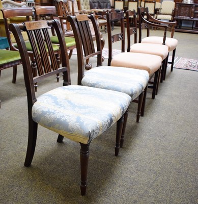 Lot 1240 - A Set of Three Georgian Mahogany Dining Chairs...