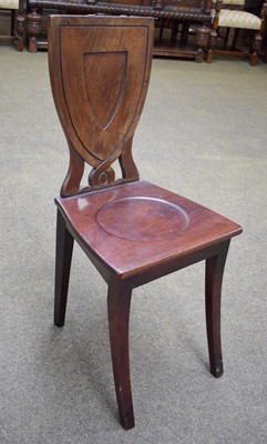 Lot 1239 - A Mahogany Shield Back Hall Chair