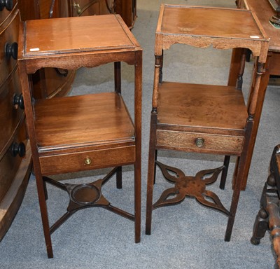 Lot 1265 - Two George III Mahogany Washstands, each...