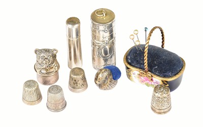 Lot 2138 - 20th Century Silver Sewing Accessories,...