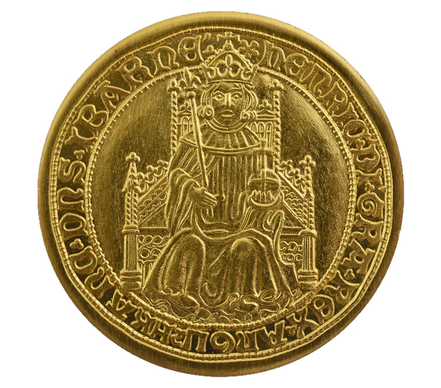 Lot 414 - Reproduction Henry VII Gold Sovereign, (38mm,...