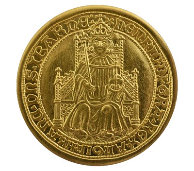 Lot 414 - Reproduction Henry VII Gold Sovereign, (38mm,...