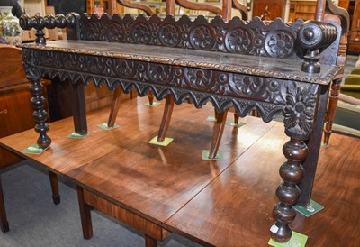 Lot 1289 - A 19th Century Carved Oak Window Seat, 120cm...