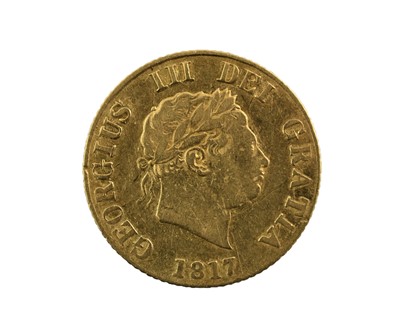 Lot 313 - George III, Half Sovereign 1817, obv. laureate...