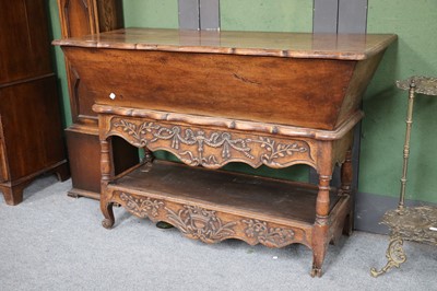 Lot 1107 - A Carved Oak Dough Bin on Stand, 18th century,...