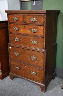 Lot 1110 - A Small Oak Chest, with two short over four...