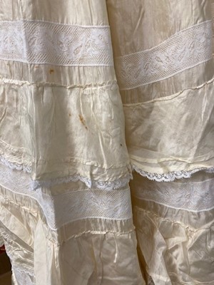 Lot 2046 - Early 20th Century Cream Silk Wedding Outfit,...