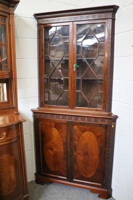 Lot 1116 - A Reproduction Mahogany Part-Glazed Standing...