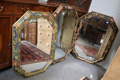 Lot 1115 - A Pair of Octagonal Painted and Gilt Framed...