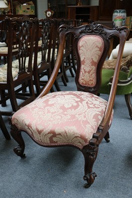 Lot 1180 - A Rosewood Framed Part Upholstered Armchair,...