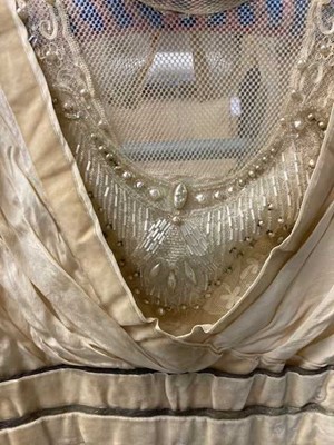 Lot 2042 - Edwardian Cream Silk Wedding Dress circa 1911,...