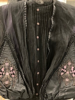 Lot 2048 - Late 19th Century Black Silk and Velvet...