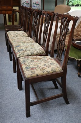 Lot 1178 - A Set of Six George III Mahogany Dining Chairs,...