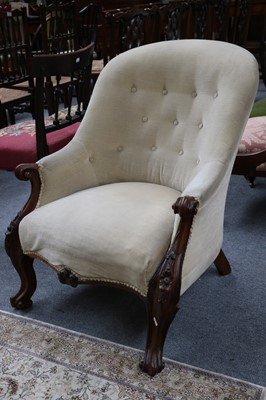 Lot 1179 - A Victorian Rosewood Framed Button-Back Chair