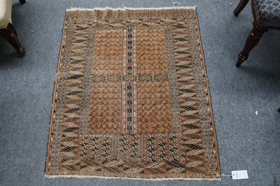 Lot 1019 - A Kuba Rug, the indigo field with two rows of...