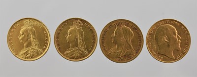 Lot 328 - 4 x Half Sovereigns, comprising: 3 x Victoria:...