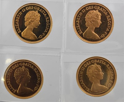 Lot 376 - 4 x Elizabeth II, Proof Half Sovereigns: 1980,...