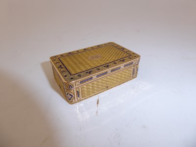 Lot 2066 - A Gold and Enamel Musical Box