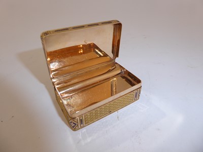Lot 2066 - A Gold and Enamel Musical Box
